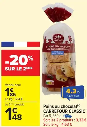 Carrefour Market Pains au chocolat carrefour classic offre