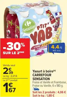 Carrefour Market Yaourt à boire carrefour sensation offre