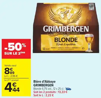 Carrefour Market Bière d'abbaye grimbergen offre