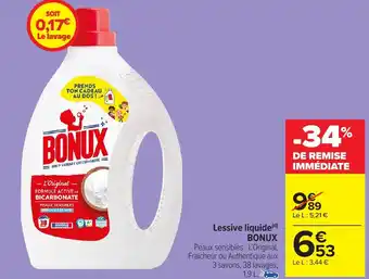 Carrefour Market Lessive liquide BONUX offre