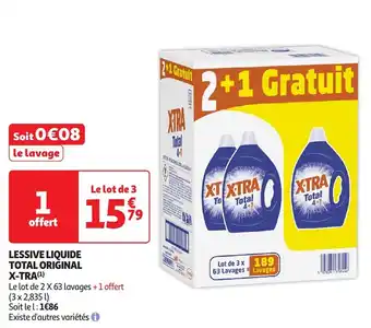 Auchan Lessive liquide total original x-tra offre