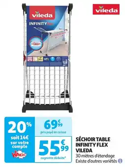 Auchan Séchoir table infinity flex vileda offre