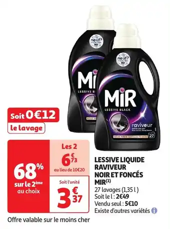 Auchan Lessive liquide raviveur noir et foncés mir offre