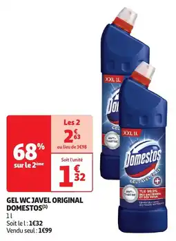 Auchan Gel wc javel original domestos offre