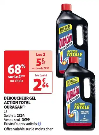 Auchan Déboucheur gel action total ouragan offre