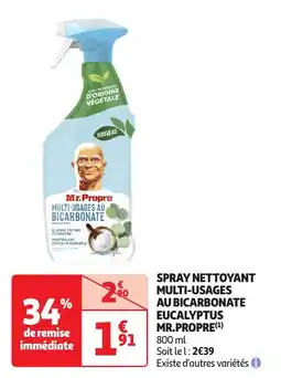 Auchan Spray nettoyant multi-usages au bicarbonate eucalyptus mr.propre offre