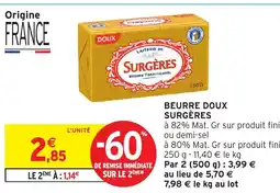 Intermarché Hyper SURGÈRES Beurre doux offre