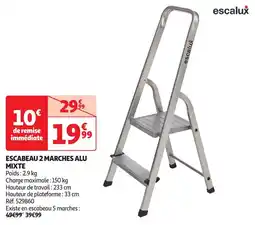 Auchan Escabeau 2 marches alu mixte offre