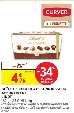 Intermarché Hyper LINDT Boîte de chocolats connaisseur assortiment offre