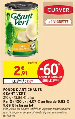 Intermarché Hyper GÉANT VERT Fonds d'artichauts offre