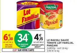 Intermarché Hyper PANZANI Le ravioli sauce tomate lot familial offre