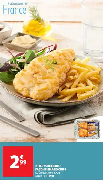 Auchan 2 filets de merlu façon fish and chips offre