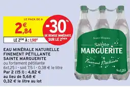 Intermarché Hyper SAINTE MARGUERITE Eau minérale naturelle finement pétillante offre