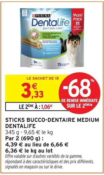 Intermarché Hyper DENTALIFE Sticks bucco-dentaire medium offre