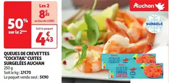 Auchan Queues de crevettes cocktail cuites surgelées auchan offre