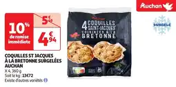 Auchan Coquilles st jacques à la bretonne surgelées auchan offre