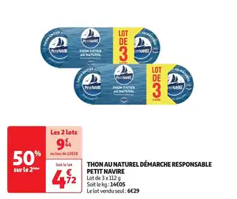 Auchan Thon au naturel démarche responsable petit navire offre