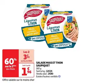 Auchan Salade mais et thon saupiquet offre