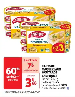 Auchan Filets de maquereaux moutarde saupiquet offre