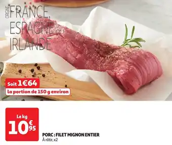 Auchan Porc: filet mignon entier offre