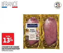 Auchan 2 magrets de canard cru maison montfort offre