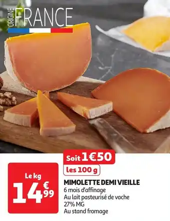 Auchan Mimolette demi vieille offre