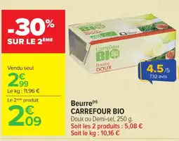 Carrefour CARREFOUR BIO Beurre offre