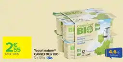 Carrefour CARREFOUR BIO Yaourt nature offre