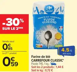 Carrefour CARREFOUR CLASSIC' Farine de blé offre