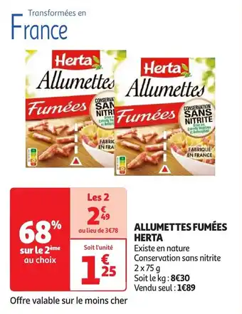 Auchan Allumettes fumées herta offre