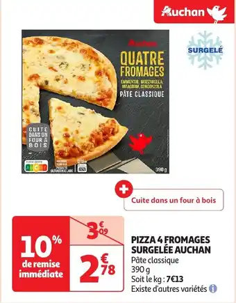 Auchan Pizza 4 fromages surgelée auchan offre