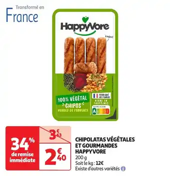 Auchan Chipolatas végétales et gourmandes happyvore offre