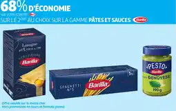 Auchan Sur la gamme pâtes et sauces barilla offre