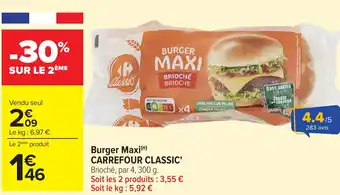 Carrefour CARREFOUR CLASSIC' Burger Maxi offre