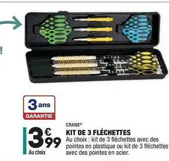 ALDI Kit De 3 Fléchettes Crane offre