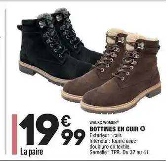 ALDI Bottines En Cuir Walkx Women offre
