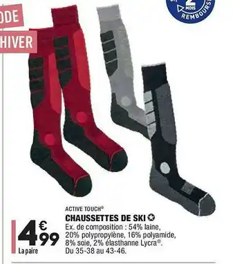 ALDI Chaussettes De Ski Active Touch offre