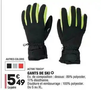 ALDI Gants De Ski Active Touch offre