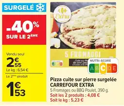 Carrefour CARREFOUR EXTRA Pizza cuite sur pierre surgelée offre