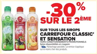 Carrefour CARREFOUR CLASSIC' ET SENSATION Sur tous les sirops carrefour offre