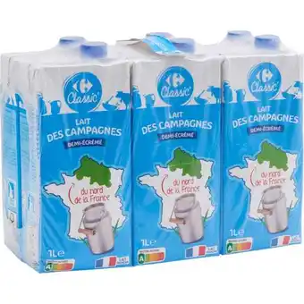 Carrefour Market CARREFOUR CLASSIC' Lait U.H.T. demi-écrémé offre