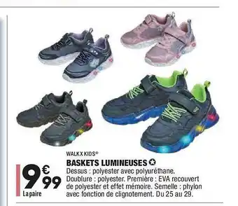 ALDI Baskets Lumineuses Walkx Kids offre