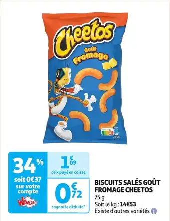 Auchan Biscuits salés goût fromage cheetos offre