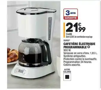 Cafetière électrique Programmable Quigg