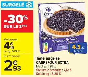 Carrefour CARREFOUR EXTRA Tarte surgelée offre