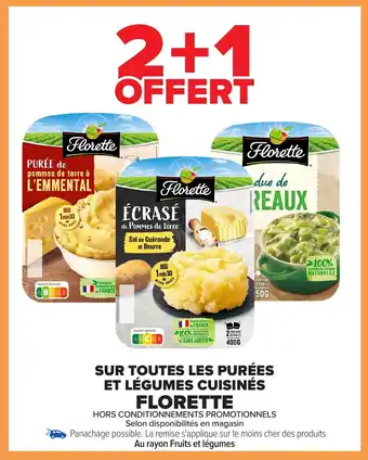 Carrefour FLORETTE Sur toutes les purées et légumes cuisinés offre