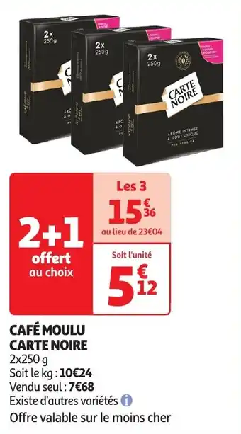 Auchan Café moulu carte noire offre