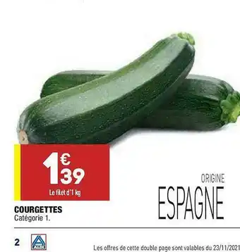 ALDI Courgettes offre