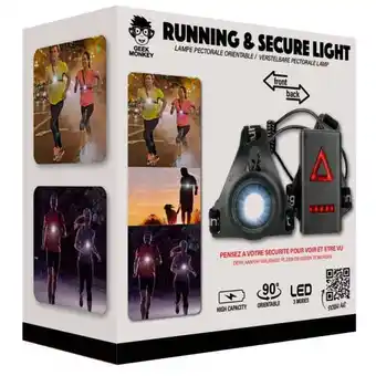 Carrefour Market GEEK MONKEY Lampe pectorale running offre