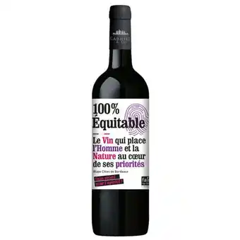 Carrefour Market BLAYE CÔTES DE BORDEAUX 100% Équitable Sans chichi pour l'apéritif Sans Sulfites Ajoutés offre